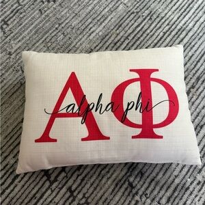 Red and White Alpha Phi Decorative Pillow